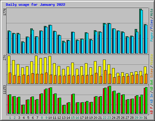 Daily usage for January 2022