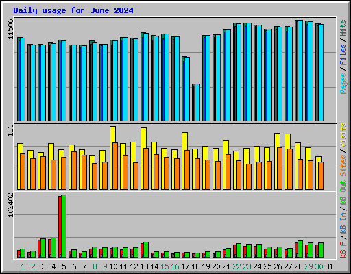 Daily usage for June 2024