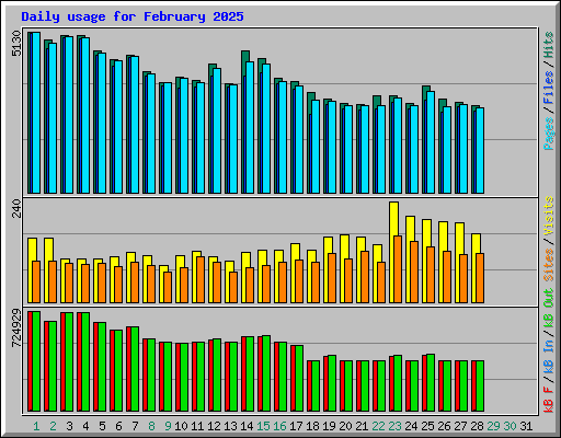 Daily usage for February 2025