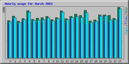 Hourly usage for March 2023