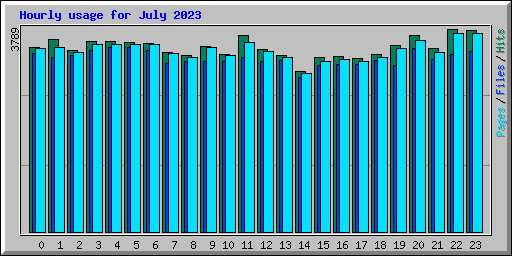 Hourly usage for July 2023